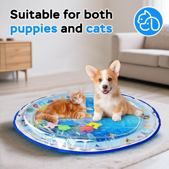 Cat Water Sensory Play Mat with Extra Protective Cover, Anti-Scratch Design P - Picture 2 of 6